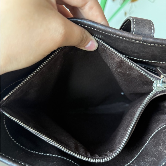Coach Dark Brown Leather Tote - Picture 10 of 11